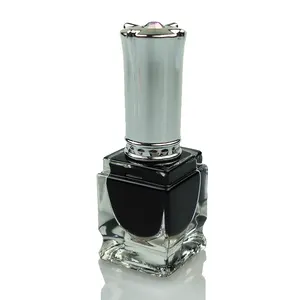 10ml haute qualité spécial en forme de carré vide dissolvant de vernis à ongles bouteille en verre bouteille de vernis à ongles avec bouchon