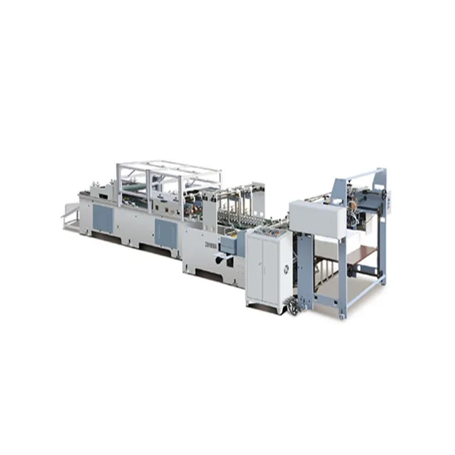 Máquina semiautomática para hacer bolsas de papel, fabricación de bolsas