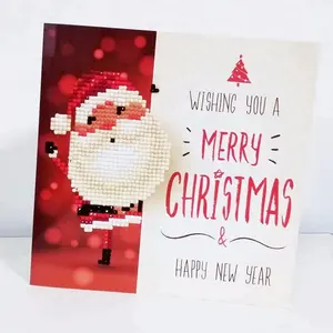 Рождество украшения ручной работы открытка DIY Санта Клаус пользовательские алмаз открытка