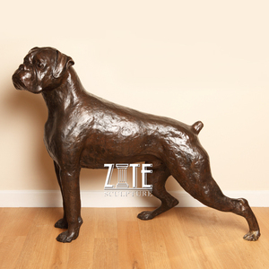 Personalizado de bronce, escultura animal vida tamaño <span class=keywords><strong>boxer</strong></span> perro estatuas - Product Image 2