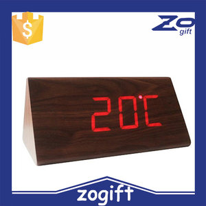 ZOGIFT Qualité Assuré Personnalisé En Bois Fonction Snooze Livraison De Bureau Numérique Horloge - Product Image 5