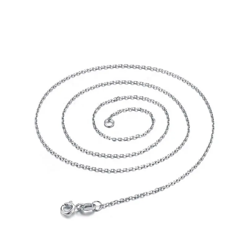 L01 düşük fiyat 18 inç toptan özel 925 gümüş rolo zincir bağlantı kolye İtalya'da yapılan 925 ayar gümüş çapraz zincir