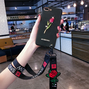 Lujo taladro <span class=keywords><strong>reina</strong></span> de cuero patrón del mitón Sling caso de teléfono inteligente para el iPhone X - Product Image 4