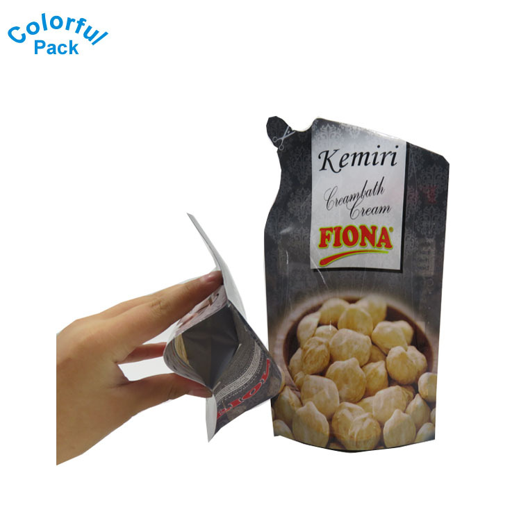 Forme personnalisée Bec Sac Plat et Stand Up Sacs écrous Doypack Poche Pour L'eau Huile De Jus Boisson