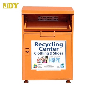 Cubo de basura de Metal galvanizado, caja de almacenamiento plegable para uso público de hierro de acero plano al aire libre, ropa impermeable, reciclaje de donación - Product Image 3