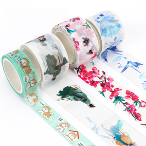 VOGRACE – ruban adhésif japonais washi imprimé avec logo, <span class=keywords><strong>dessin</strong></span> animé, personnalisé, bon marché, kawaii love washi, cadeau - Product Image 1
