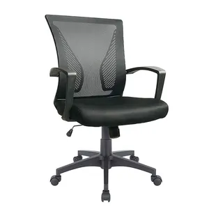 Sedia moderna in rete operativa per ufficio con supporto lombare girevole con schienale medio