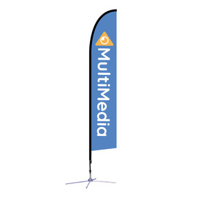 Bandiera Pubblicitaria Personalizzata per Eventi, Bandiera a Coltello, Asta in Alluminio, Stampa a Trasferimento Termico su Tessuto - Product Image 3