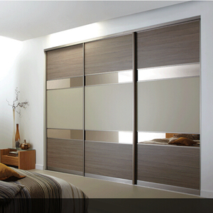 <span class=keywords><strong>Armarios</strong></span> de 3 puertas con mesa de vestidor, <span class=keywords><strong>armarios</strong></span> de muestra con puertas deslizantes, estilo europeo real y elegante, color gris humo, instrucciones de montaje de 250Cm - Product Image 6