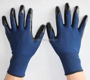 Suncend fábrica de nitrilo recubierto de poliéster personalizado forro guardaespaldas guantes de nitrilo