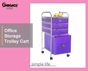 Multipurpose Storage Furniture Rolling Cart With Waterproof Plastic <strong>Drawers</strong>