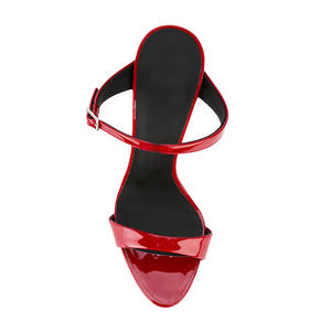 <span class=keywords><strong>Sandali</strong></span> Rossi in <span class=keywords><strong>Pelle</strong></span> con Tacco Alto Semplici per Signore e Donne 2018 - Product Image 4