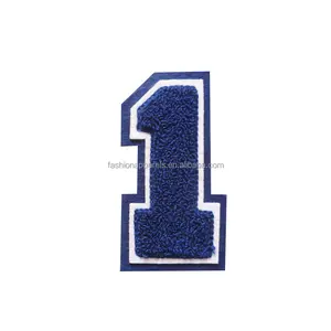 Custom Iron On Felt Embroidered Letter numbers Chenille Patches For Clothing