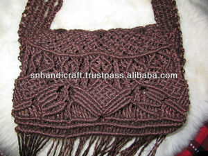 กระเป๋าถักมือมาคราเม่สำหรับผู้หญิง กระเป๋าฮิปปี้ ขายส่ง กระเป๋าโบโฮ ศิลปะแห่งงานฝีมือ - Product Image 1