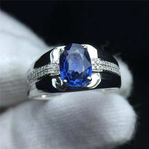 Di Vendita caldo Fornitore Dorato Grande 18 k Oro Blu Zaffiro Anello Per Gli Uomini - Product Image 2