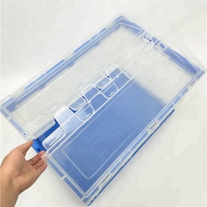68 L collapsible hard plastic moving totes with lid Plastic Storage Box/Crate Household Organizer Foldable Toy Storage Box