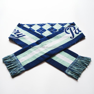 Bufanda de abanico de fútbol jacquard tejida acrílica bonita personalizada barata promocional - Product Image 2