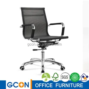 Hochwertiger drehbarer moderner ergonomischer Bürostuhl aus Mesh mit Rädern und Metall beinen