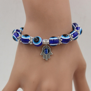Perhiasan Fesyen 10Mm Gelang Buatan Pria, Mutiara Turki, Mata Biru Jahat - Product Image 4