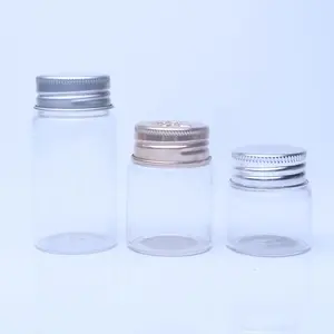Großhandel Hochwertige Boro silikat glasflasche Vorrats glas mit Aluminium-Schraub verschluss versiegelt
