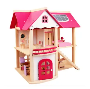 Newest style handmade mini furniture kids toy dollhouse pink