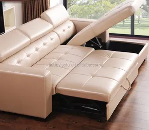Hot販売Multifunctional Corner Leather Sofa BedとStorage Box YB2236