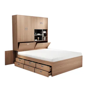 latest design high quality strong matting bed with drawers