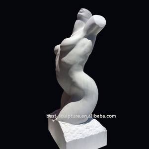 Marmo bianco Astratta Arte Moderna Desktop Scultura In Pietra in Vendita - Product Image 6