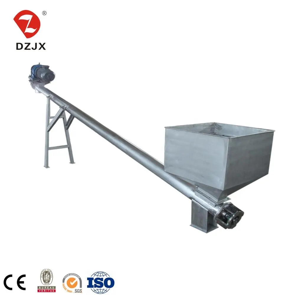 DZJX toz U tipi paslanmaz çelik karbon çelik eğimli hazne pirinç tuz kömür çimento kuru toz burgu vidalı konveyör satılık
