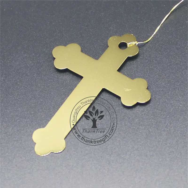 metal religious gift custom metal engraved cross gold bookmark