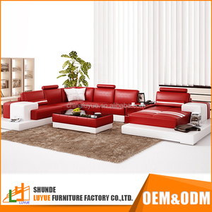 Vente chaude de luxe 6 places canapé ensemble en cuir véritable moderne nouveau design canapé d'angle avec de stockage - Product Image 2