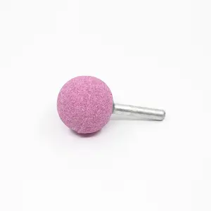 spherical mounted points grinding head Pink aluminium Round grinding stone emery stone