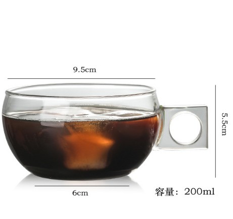 LOGO Custom Glassware Manufacturer borosilicate glass tea cup Glass Coffee cup