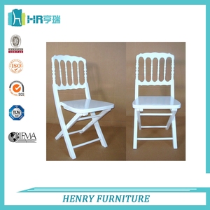 Chaises de mariage pliante en bois blanc, 4 pièces, pour fête, Banquet et salle à manger, vente en gros - Product Image 3