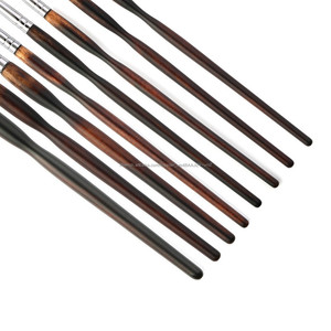 8 Pcs/ensemble <span class=keywords><strong>Sable</strong></span> Cheveux Courts Bouleau Poignée Aquarelle Et Acrylique Et Peinture À L'huile Brosses Ensemble - Product Image 4