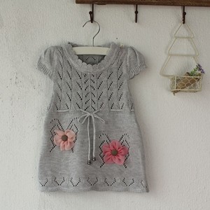 Crochet del fiore del partito dei capretti del vestito della ragazza di usura - Product Image 4