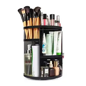 Rak Penyimpanan Makeup DIY Berputar 360, Kotak Penyusun Kosmetik Kapasitas Besar Caddy