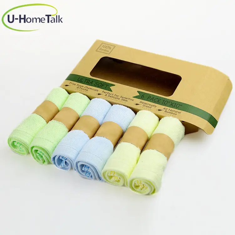 25*25cm Wholesale Home Textile 100% Bamboo Baby Towel Washcloth In Stock