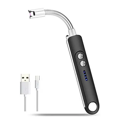 Encendedor de arco eléctrico recargable, encendedor de Plasma sin llama, a prueba de viento, 360 Flexible de ', bujía, encendedor USB para barbacoa, parrilla