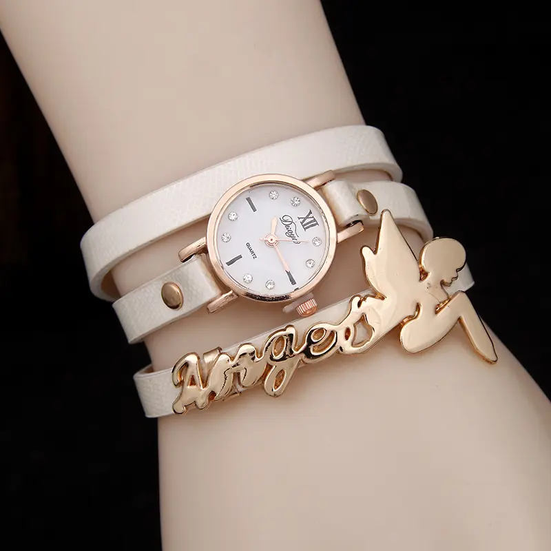 Ladies Luxury Band Watches Fashion Girl Crystal Charm Chain Bracelet Wrap Watch