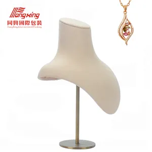 Wholase Antique Manufacturer Custom Logo High Quality MDF PU Leather Necklace Jewelry Display Stand Necklace Jewelry Display