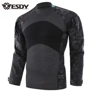 ESDY 블랙 파이썬 전술 전투 셔츠 야외 긴 소매 셔츠