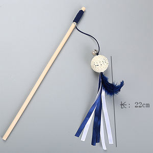 Toptan özel yeni tasarım mavi tüy kedi Teaser sopa <span class=keywords><strong>Sisal</strong></span> interaktif kedi oyuncak - Product Image 5