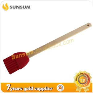 Venta caliente sílice Parrilla, pincel de silicona con mango de madera, cepillo profesional - Product Image 1