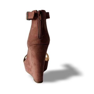 Desnudo niño zapatos de <span class=keywords><strong>mujer</strong></span> de gamuza de tacón alto elegante hebilla correa de la sandalia de <span class=keywords><strong>cuña</strong></span> <span class=keywords><strong>alpargatas</strong></span> mujeres - Product Image 6