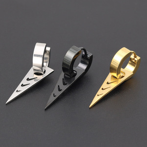 <span class=keywords><strong>Orecchini</strong></span> a Cerchio Triangolari Afro in Acciaio Inossidabile Magnetico Oro Argento Nero Nuovi Gioielli Dorati per <span class=keywords><strong>Uomo</strong></span> - Product Image 5