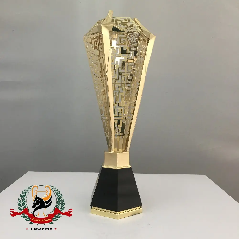 Trofeo de Metal dorado de alta gama personalizado promocional