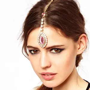 Beauty Tear Zinc Alloy Drop Pendant Crystal Ladies Fashion Decorative Girls Forehead Pendant India Hair pin Head Jewelry