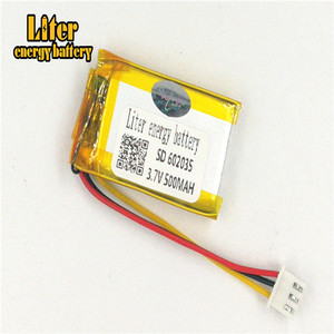 Socket 2.5-3 P 3.7 V 602035 500 mah lipo battery Rechargeable solar li ion polymer lithium battery with PCM - Product Image 1