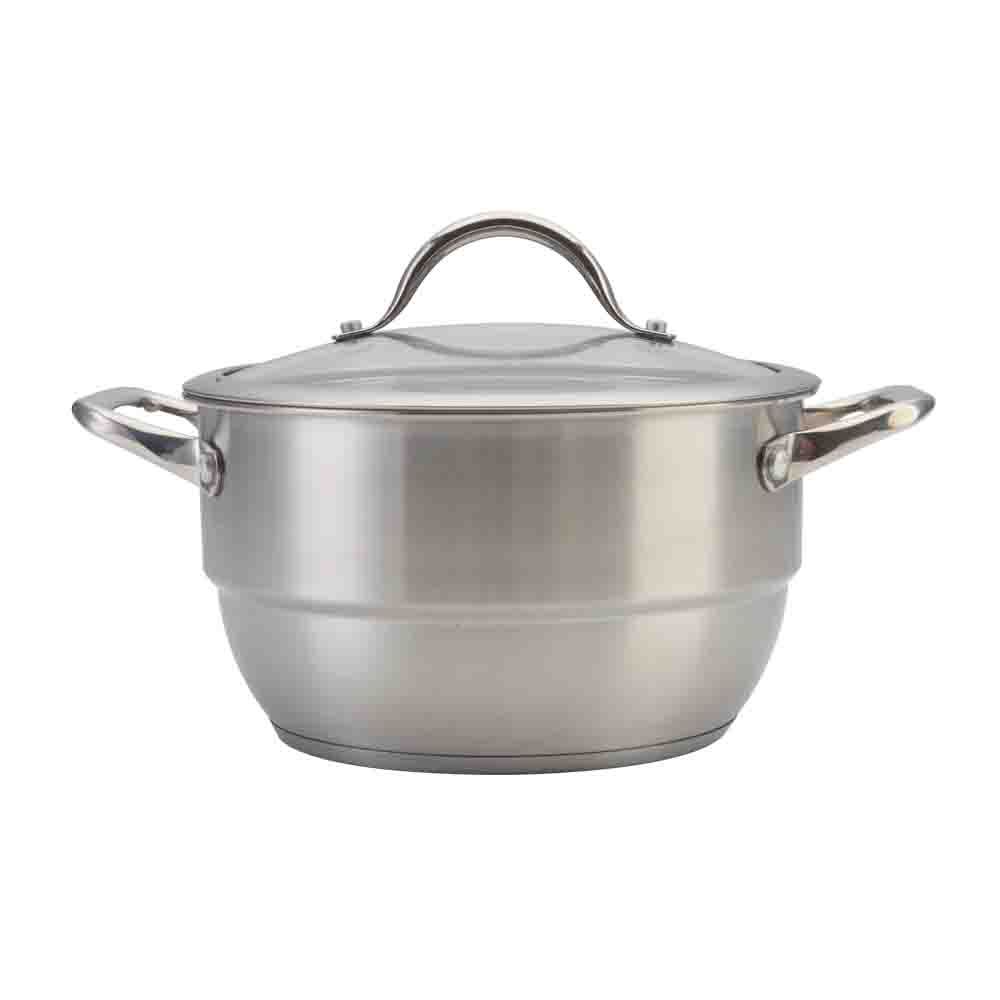Stainless Steel Cookware Set with Glass Lid Multifunction Saucepan and Casserole with Steamer Set · image 4